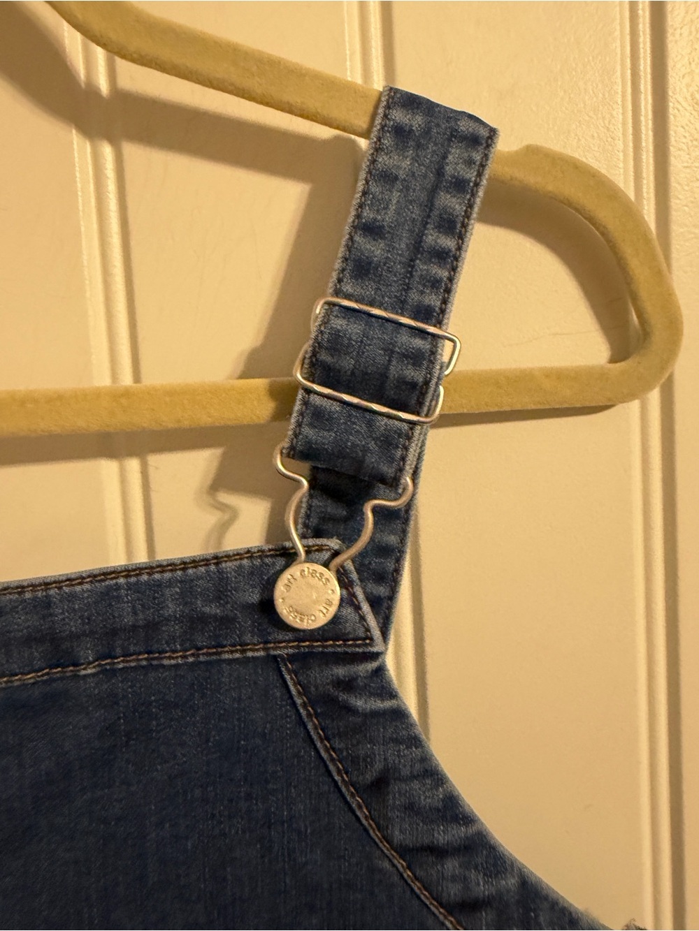 Art Class Overalls Dress Girls XXL 16/18 Blue Overall Dress W/pockets. - Picture 3 of 9